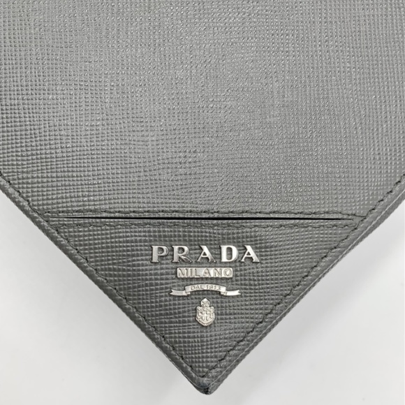 PRADA SAFFIANO Bi-Fold Wallet in Mercurio (Grey) BNIB - Picture 7 of 12
